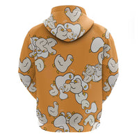 Chubby Duck Zip Hoodie Shocked White Ducks Cartoon Doodle Pattern