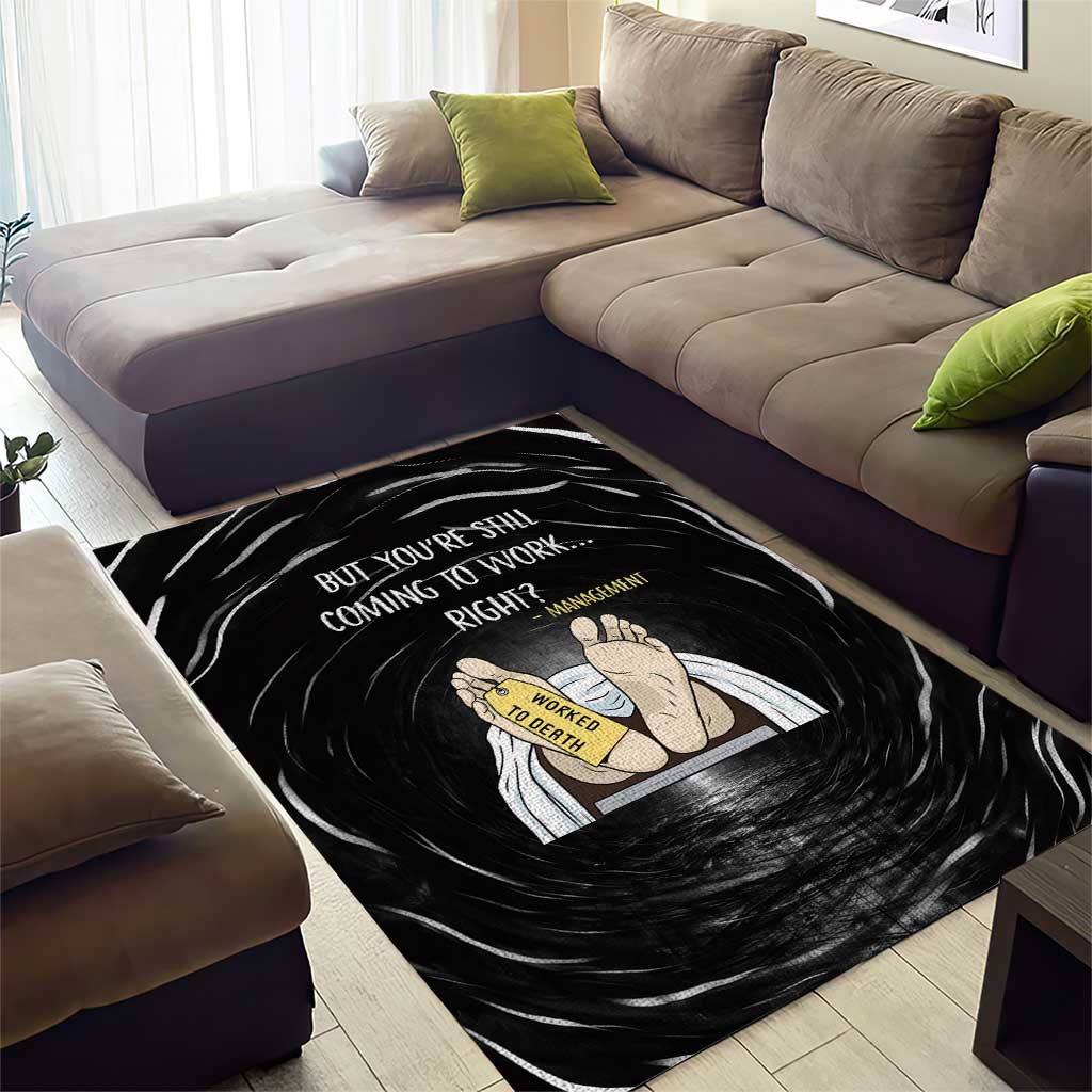 Funny Workplace Meme Office Humor Manager Area Rug Employee Job Joke Worked to Death