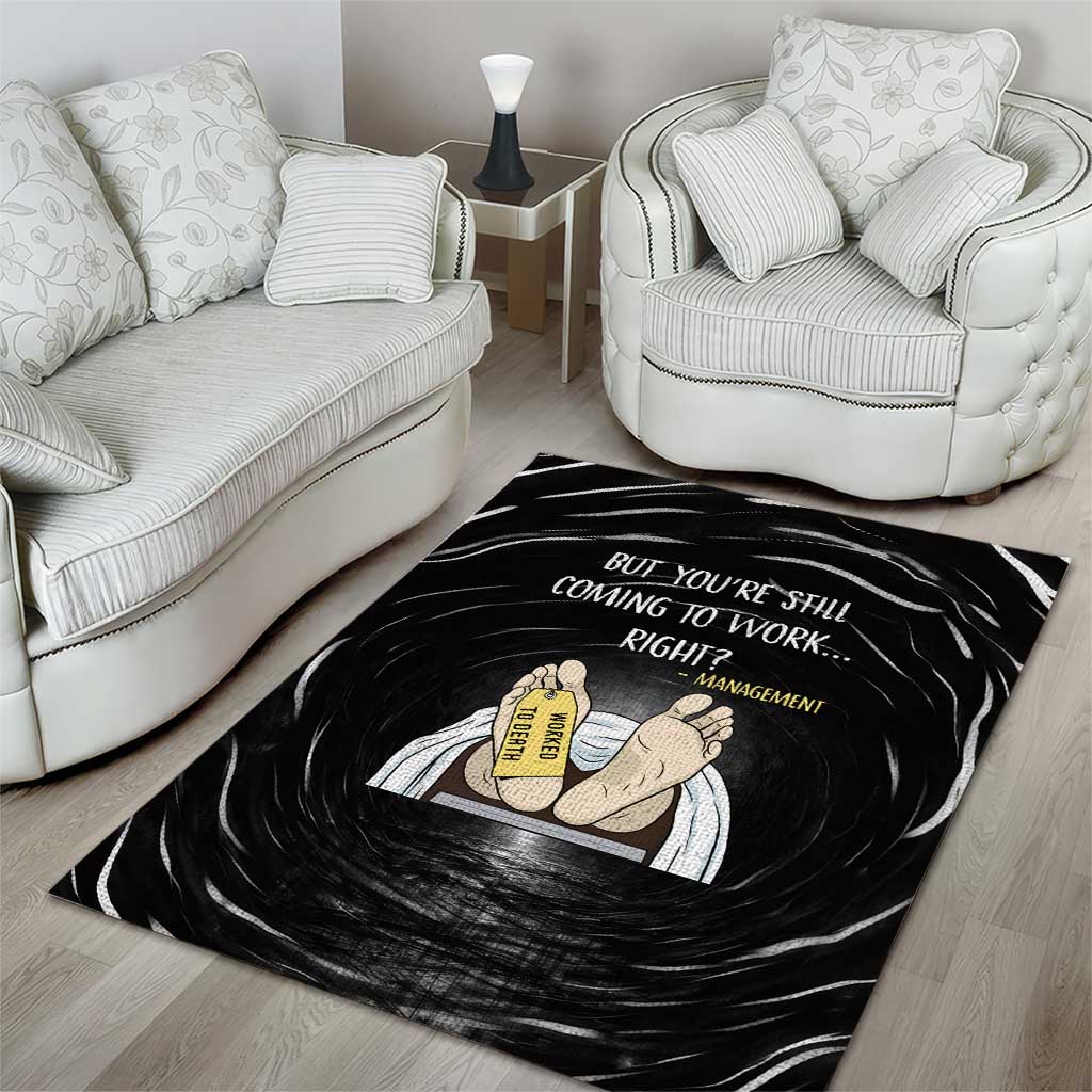Funny Workplace Meme Office Humor Manager Area Rug Employee Job Joke Worked to Death