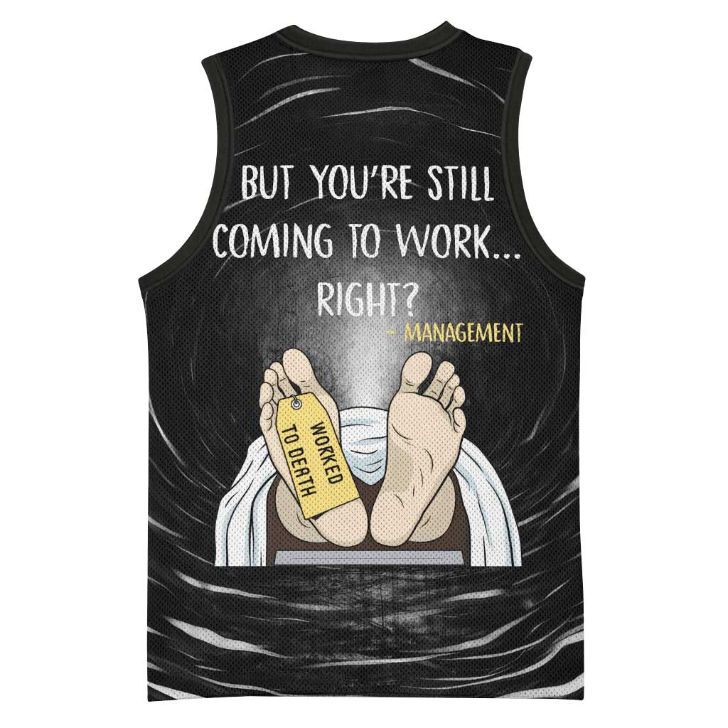 Funny Workplace Meme Office Humor Manager Basketball Jersey Employee Job Joke Worked to Death
