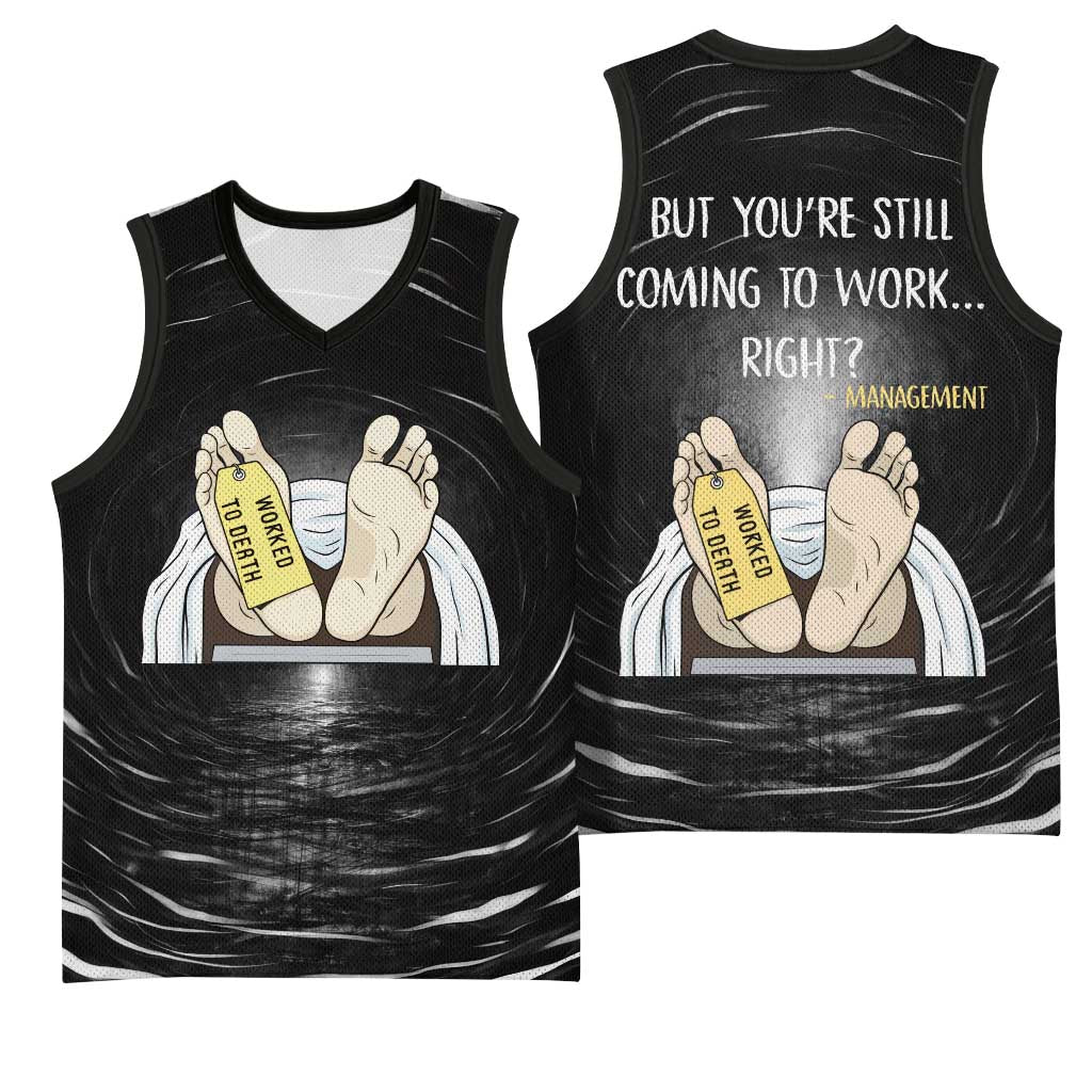 Funny Workplace Meme Office Humor Manager Basketball Jersey Employee Job Joke Worked to Death