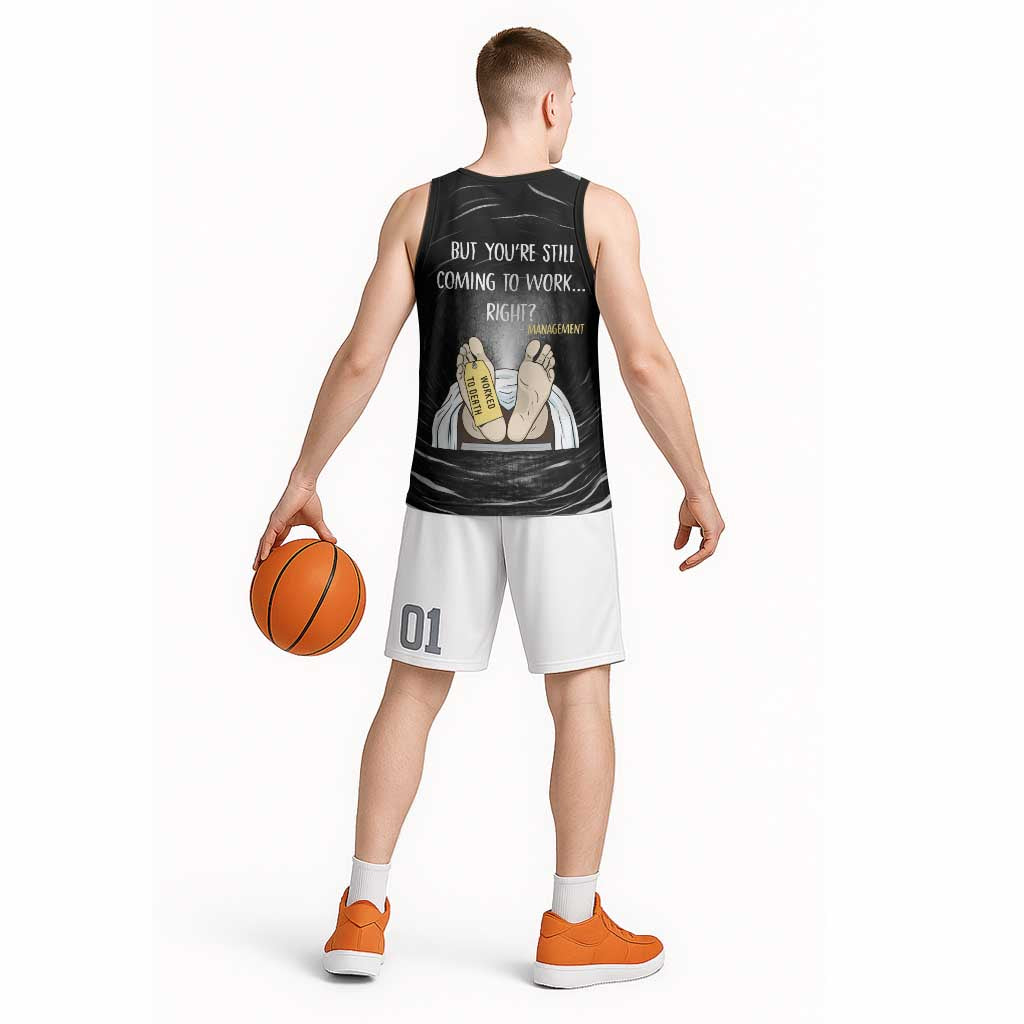Funny Workplace Meme Office Humor Manager Basketball Jersey Employee Job Joke Worked to Death