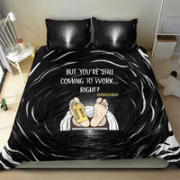 Funny Workplace Meme Office Humor Manager Bedding Set Employee Job Joke Worked to Death