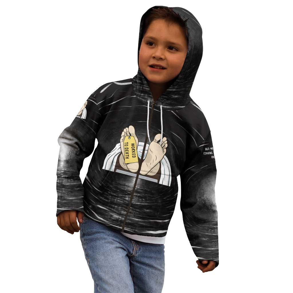 Funny Workplace Meme Office Humor Manager Kid Hoodie Employee Job Joke Worked to Death