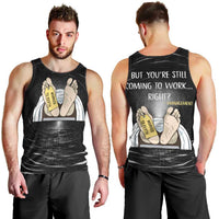 Funny Workplace Meme Office Humor Manager Men Tank Top Employee Job Joke Worked to Death