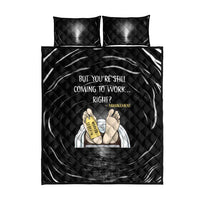 Funny Workplace Meme Office Humor Manager Quilt Bed Set Employee Job Joke Worked to Death