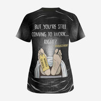 Funny Workplace Meme Office Humor Manager Scrub Top Employee Job Joke Worked to Death