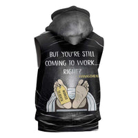 Funny Workplace Meme Office Humor Manager Sleeveless Hoodie Employee Job Joke Worked to Death