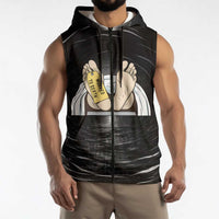 Funny Workplace Meme Office Humor Manager Sleeveless Zip Hoodie Employee Job Joke Worked to Death