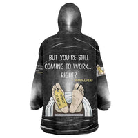 Funny Workplace Meme Office Humor Manager Wearable Blanket Hoodie Employee Job Joke Worked to Death