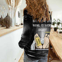 Funny Workplace Meme Office Humor Manager Women Casual Shirt Employee Job Joke Worked to Death