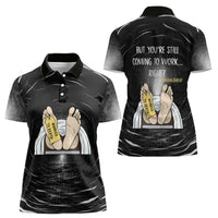 Funny Workplace Meme Office Humor Manager Women Polo Shirt Employee Job Joke Worked to Death