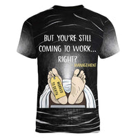 Funny Workplace Meme Office Humor Manager Women V-Neck T-Shirt Employee Job Joke Worked to Death
