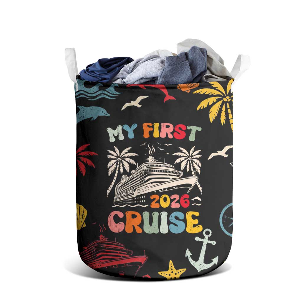 My First Cruise 2026 Laundry Basket Vacation Groovy Family Cruise Ship