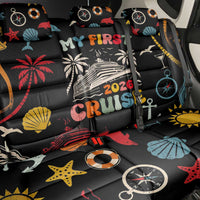 My First Cruise 2026 Back Car Seat Cover Vacation Groovy Family Cruise Ship