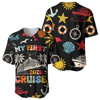 My First Cruise 2026 Baseball Jersey Vacation Groovy Family Cruise Ship