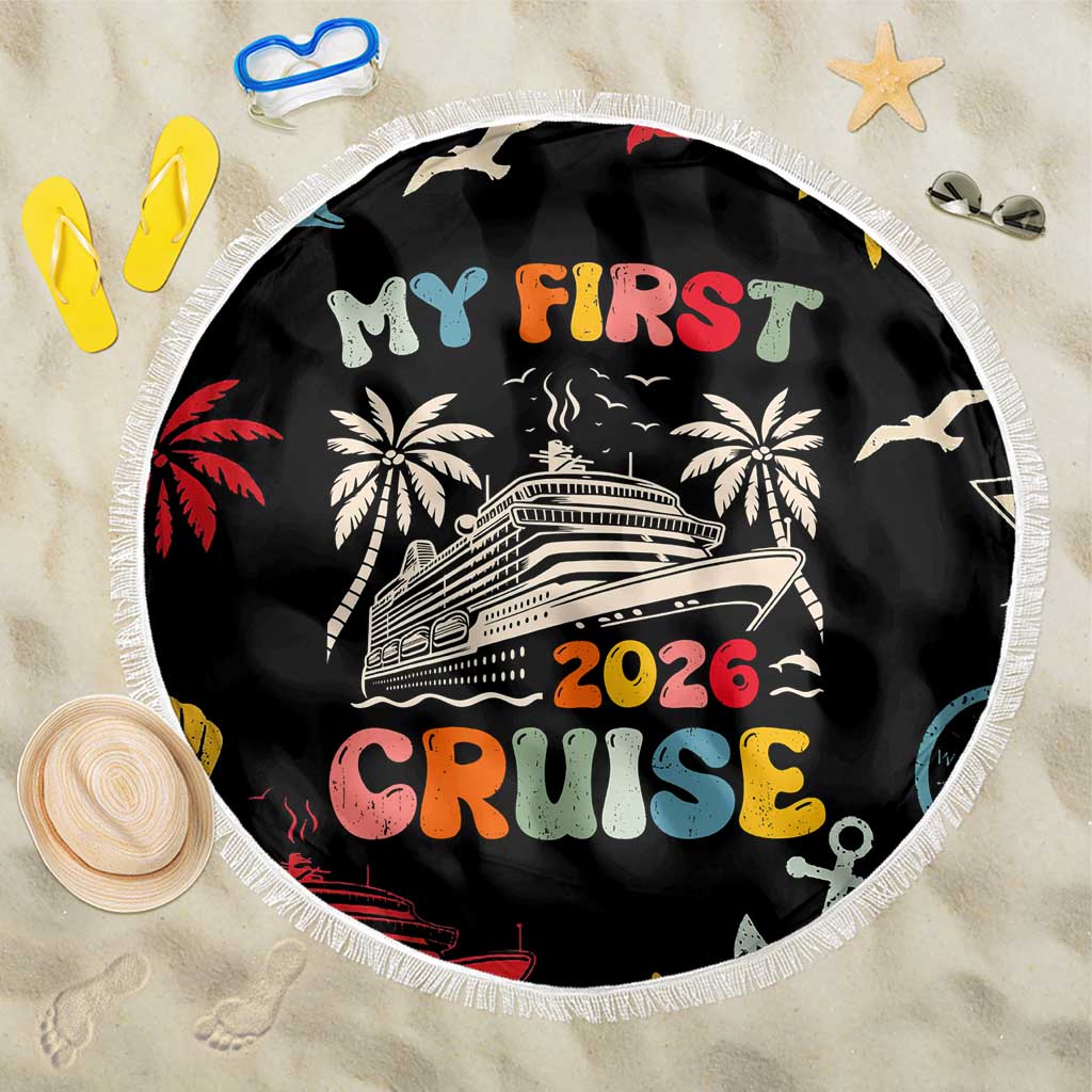 My First Cruise 2026 Beach Blanket Vacation Groovy Family Cruise Ship