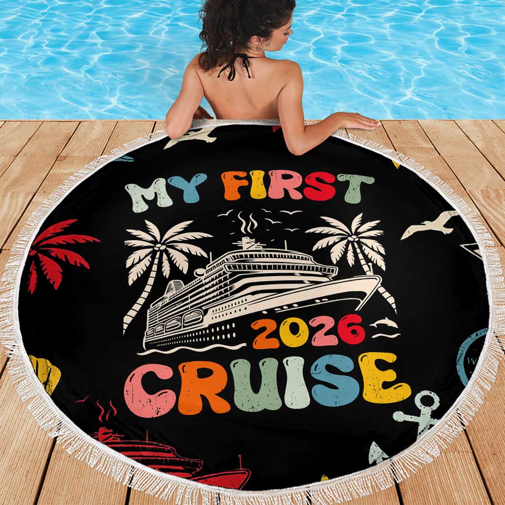 My First Cruise 2026 Beach Blanket Vacation Groovy Family Cruise Ship