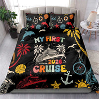 My First Cruise 2026 Bedding Set Vacation Groovy Family Cruise Ship