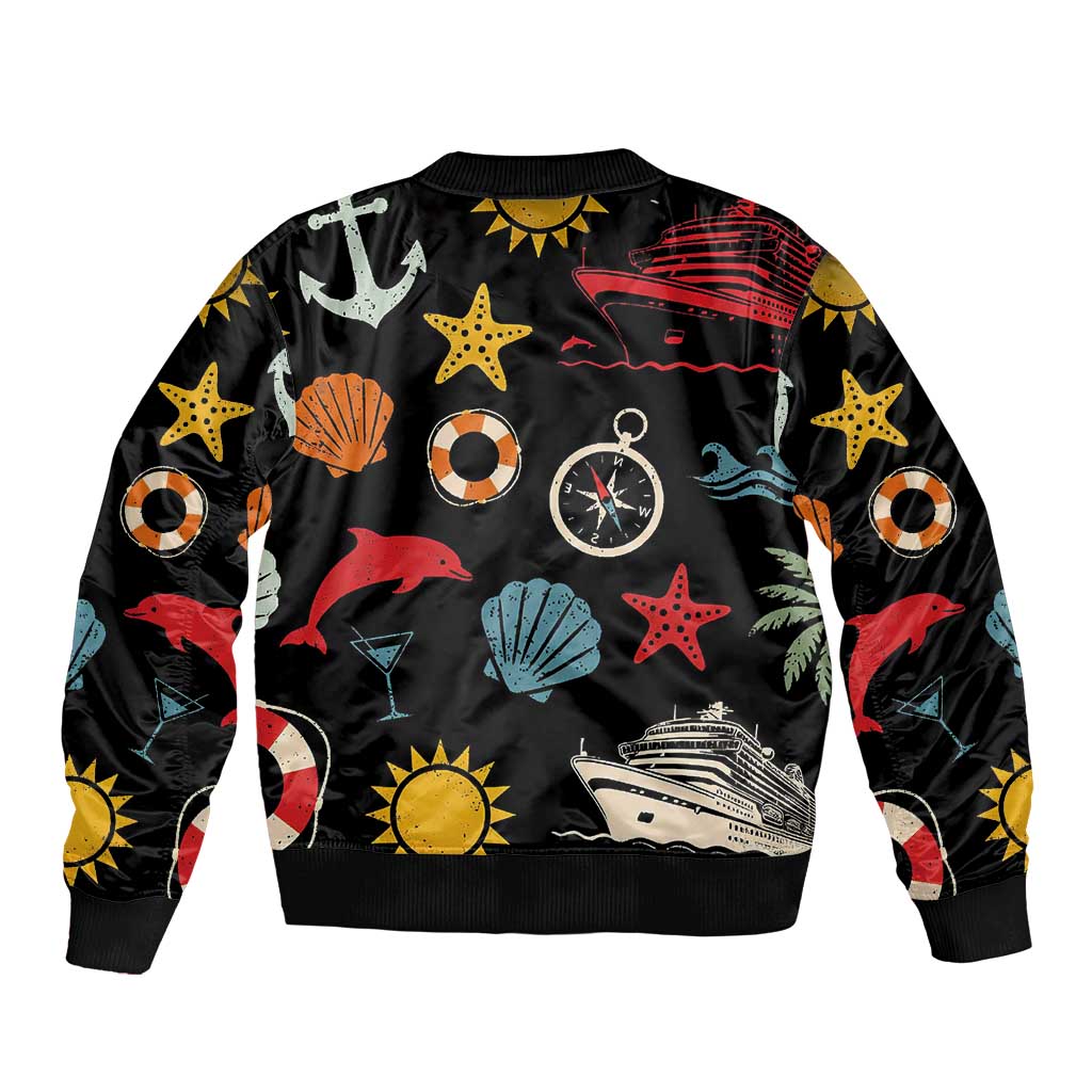 My First Cruise 2026 Bomber Jacket Vacation Groovy Family Cruise Ship