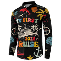 My First Cruise 2026 Button Sweatshirt Vacation Groovy Family Cruise Ship