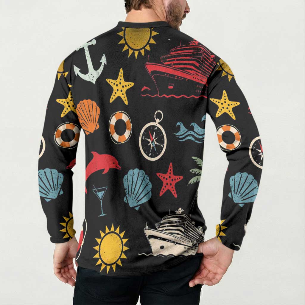 My First Cruise 2026 Button Sweatshirt Vacation Groovy Family Cruise Ship