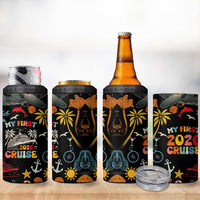 My First Cruise 2026 4 in 1 Can Cooler Tumbler Vacation Groovy Family Cruise Ship