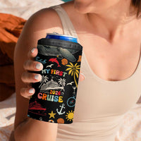 My First Cruise 2026 4 in 1 Can Cooler Tumbler Vacation Groovy Family Cruise Ship