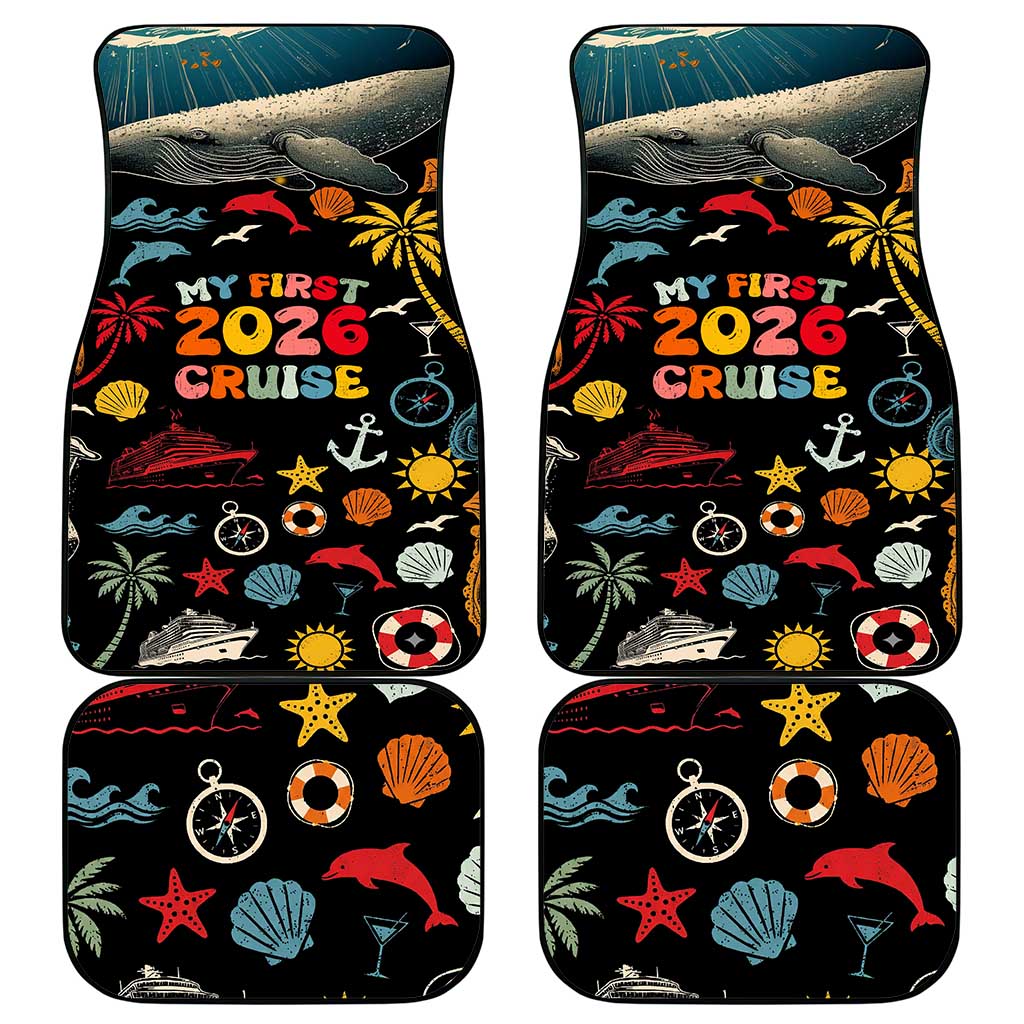 My First Cruise 2026 Car Mats Vacation Groovy Family Cruise Ship