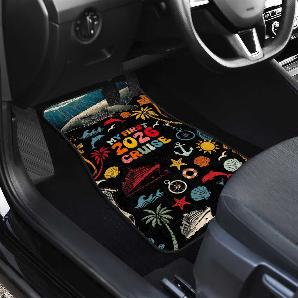 My First Cruise 2026 Car Mats Vacation Groovy Family Cruise Ship