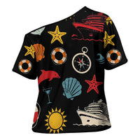 My First Cruise 2026 Cross Shoulder Shirt Vacation Groovy Family Cruise Ship