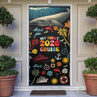My First Cruise 2026 Door Cover Vacation Groovy Family Cruise Ship