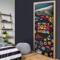 My First Cruise 2026 Door Cover Vacation Groovy Family Cruise Ship