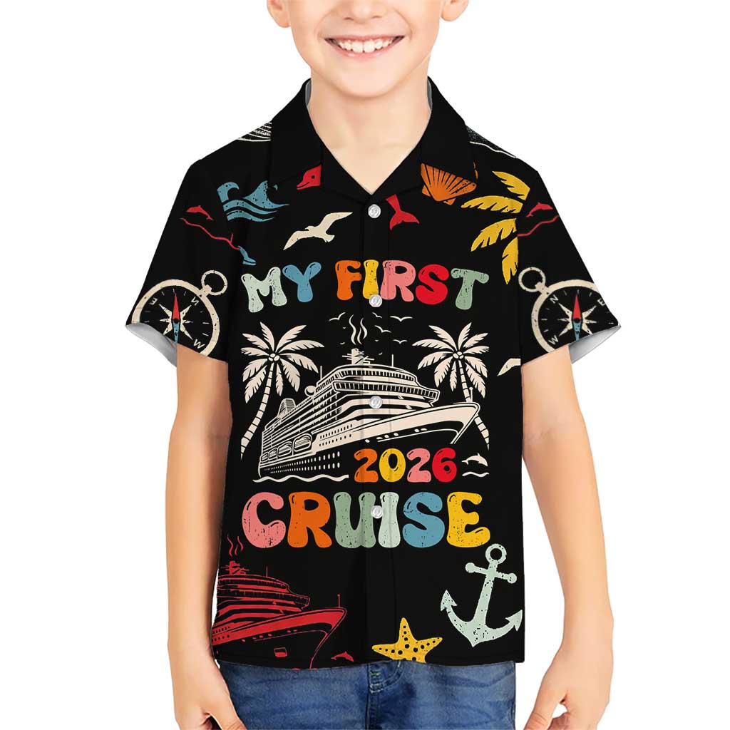 My First Cruise 2026 Hawaiian Shirt Vacation Groovy Family Cruise Ship