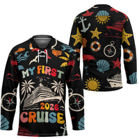 My First Cruise 2026 Hockey Jersey Vacation Groovy Family Cruise Ship