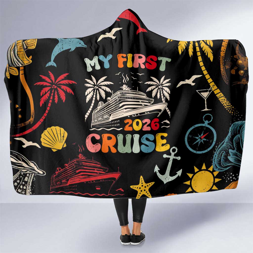 My First Cruise 2026 Hooded Blanket Vacation Groovy Family Cruise Ship