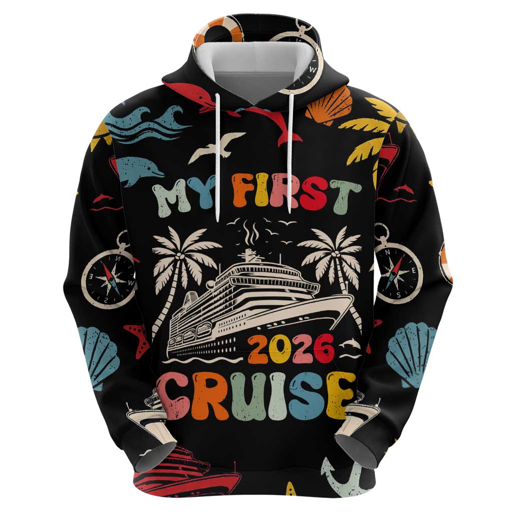 My First Cruise 2026 Hoodie Vacation Groovy Family Cruise Ship