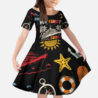 My First Cruise 2026 Kid Short Sleeve Dress Vacation Groovy Family Cruise Ship