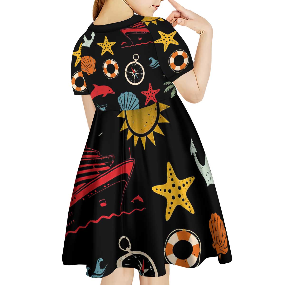 My First Cruise 2026 Kid Short Sleeve Dress Vacation Groovy Family Cruise Ship