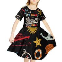 My First Cruise 2026 Kid Short Sleeve Dress Vacation Groovy Family Cruise Ship