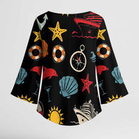 My First Cruise 2026 Kimono Sleeve Blouse Vacation Groovy Family Cruise Ship