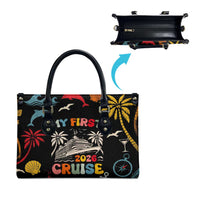 My First Cruise 2026 Leather Bag Vacation Groovy Family Cruise Ship