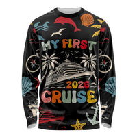 My First Cruise 2026 Long Sleeve Shirt Vacation Groovy Family Cruise Ship