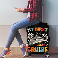 My First Cruise 2026 Luggage Cover Vacation Groovy Family Cruise Ship