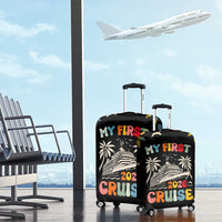 My First Cruise 2026 Luggage Cover Vacation Groovy Family Cruise Ship