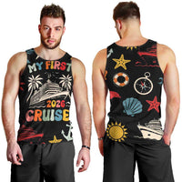 My First Cruise 2026 Men Tank Top Vacation Groovy Family Cruise Ship