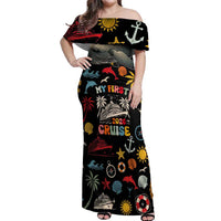 My First Cruise 2026 Off Shoulder Maxi Dress Vacation Groovy Family Cruise Ship