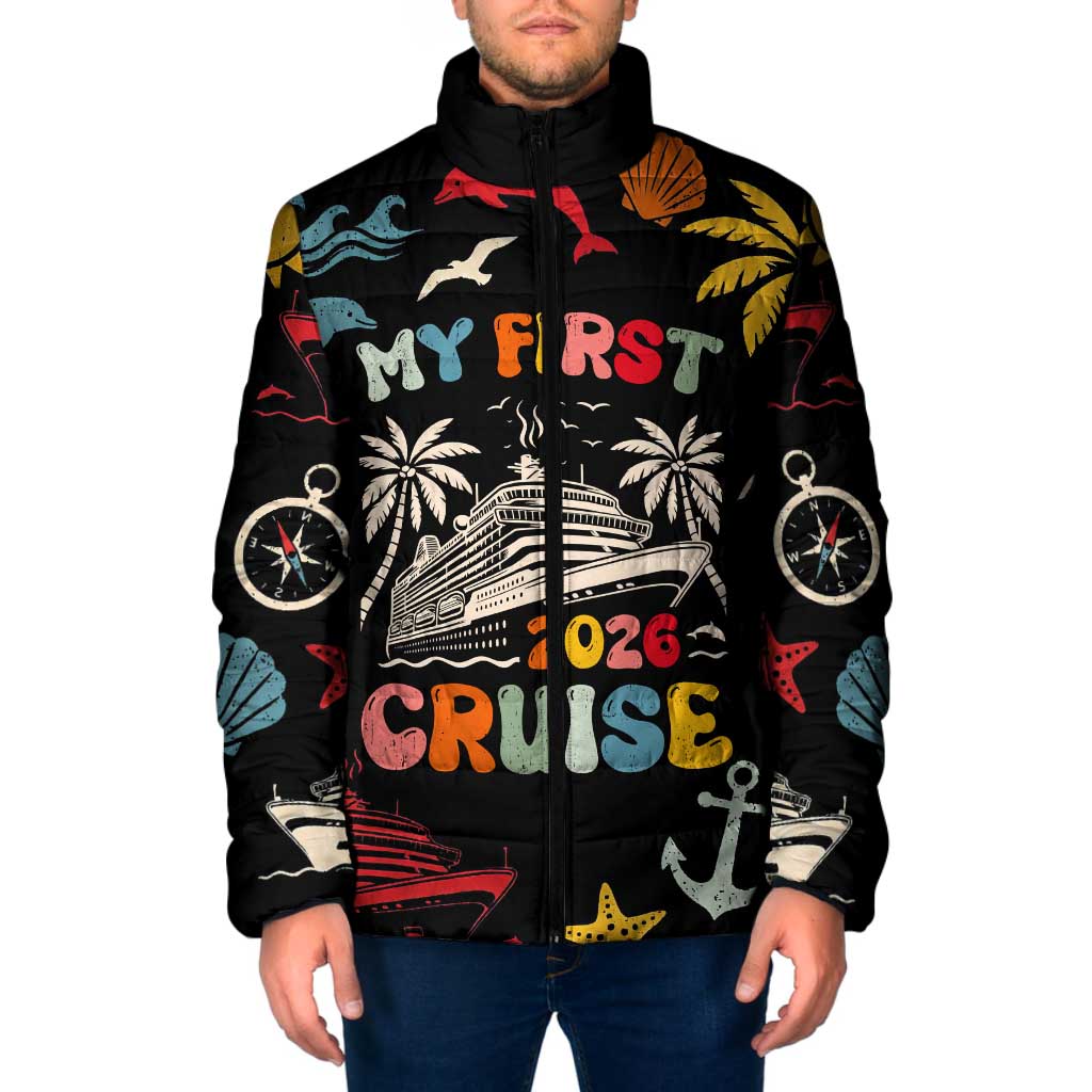 My First Cruise 2026 Padded Jacket Vacation Groovy Family Cruise Ship