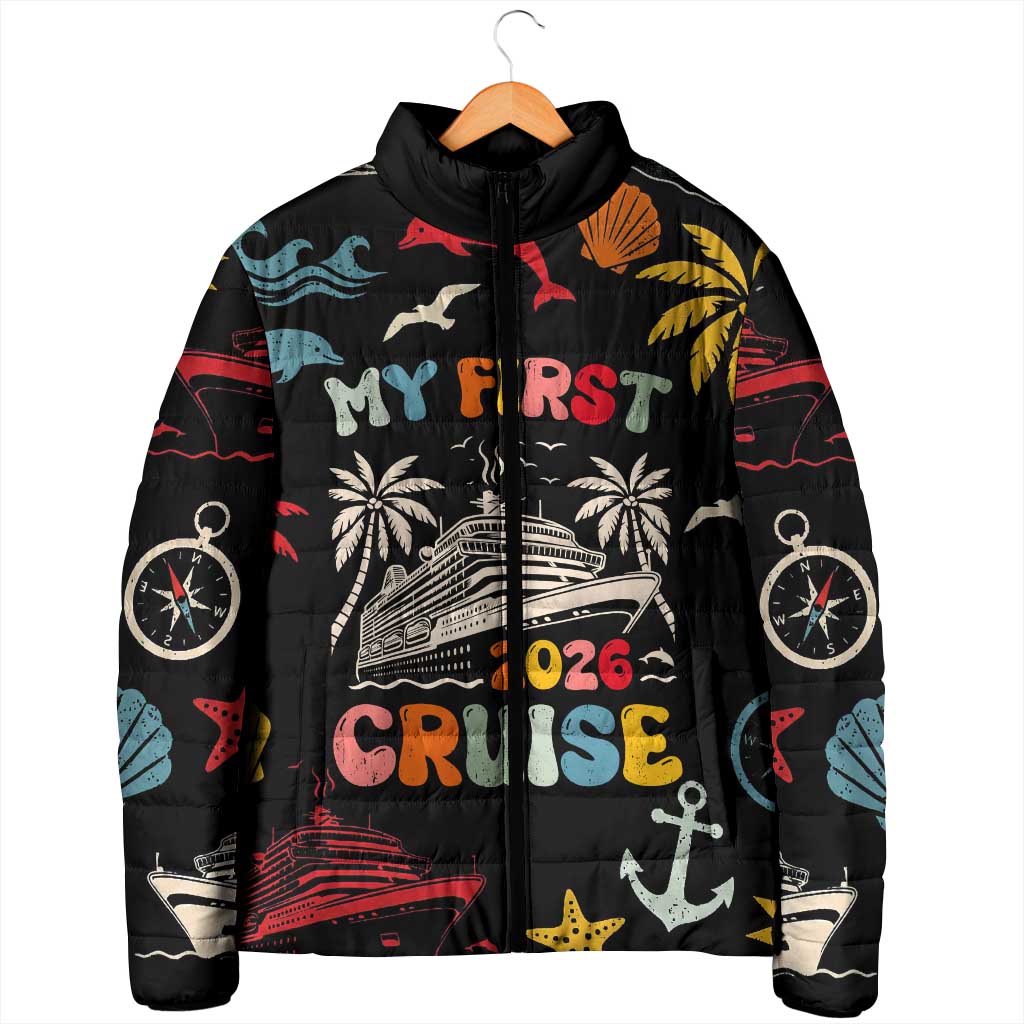 My First Cruise 2026 Padded Jacket Vacation Groovy Family Cruise Ship