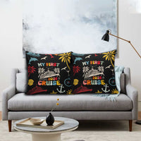 My First Cruise 2026 Pillow Cover Vacation Groovy Family Cruise Ship